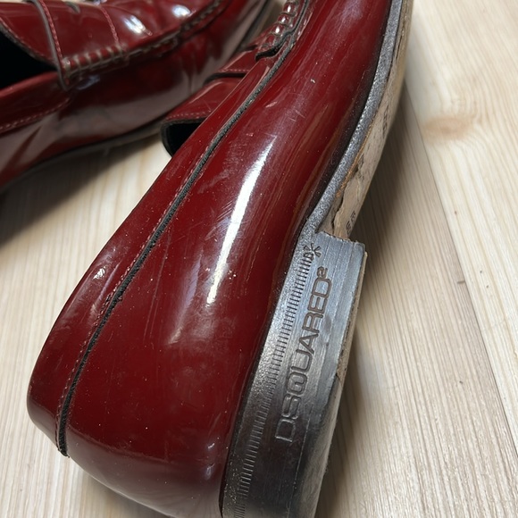 Dsquared Maroon Patent Leather Loafers - Picture 10 of 12